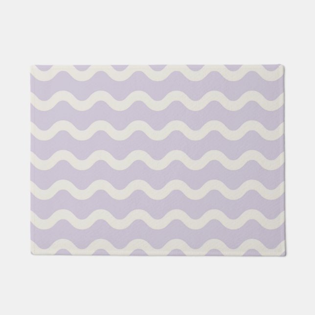 Paillasson Abstrait Purple Wavy Stripe Printemps moderne été (Devant)