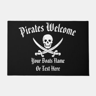 Paillasson Accueil à bord de jolly roger de bateau de pirate