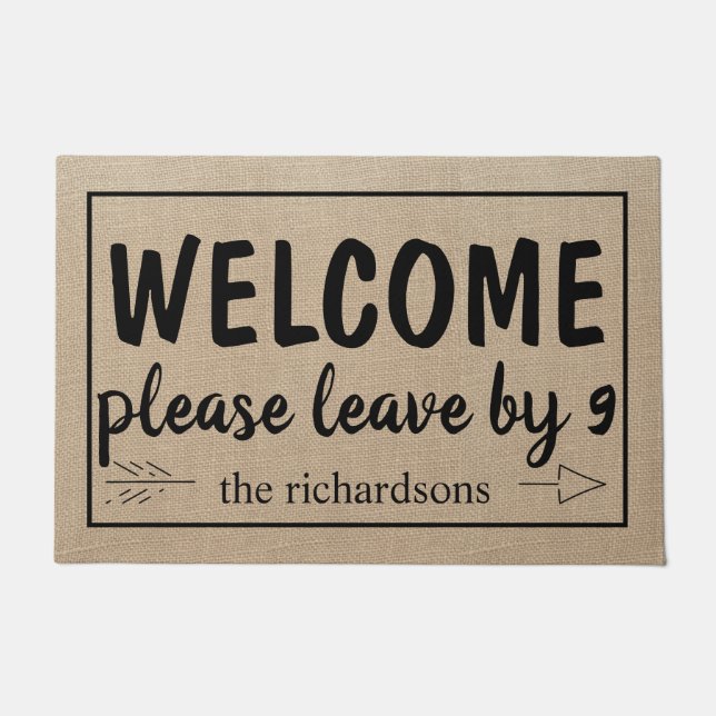 Paillasson Accueil amusant S'il vous plaît quitter par 9 mat  (Devant)