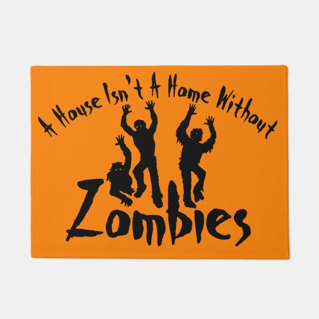 Paillasson Accueil avec Décor Halloween Zombies (Devant)