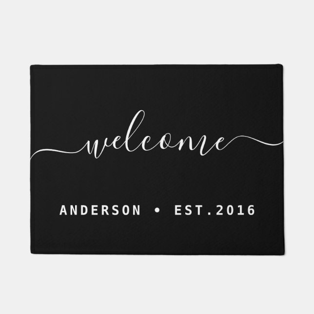 Paillasson Accueil chaleureux | Calligraphie moderne personna (Devant)