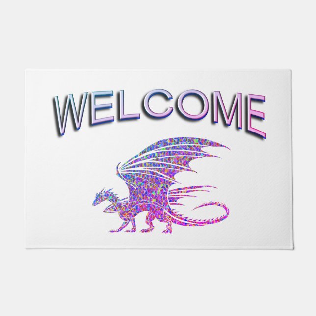 Paillasson Accueil de Dragon de mosaïque Extraordinaire (Devant)