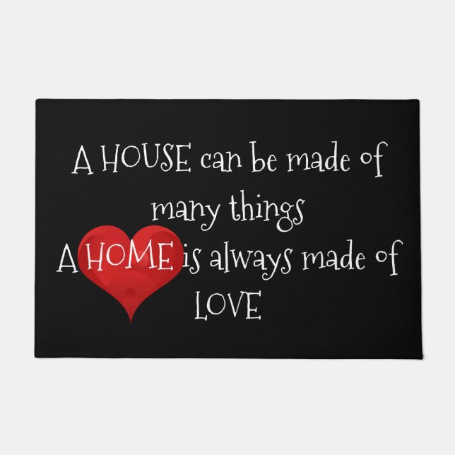 Paillasson Accueil fait de l'amour Citation Typographie Black (Devant)