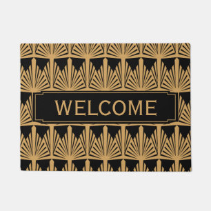 Paillasson Accueil Motif Gold et Black Art Déco