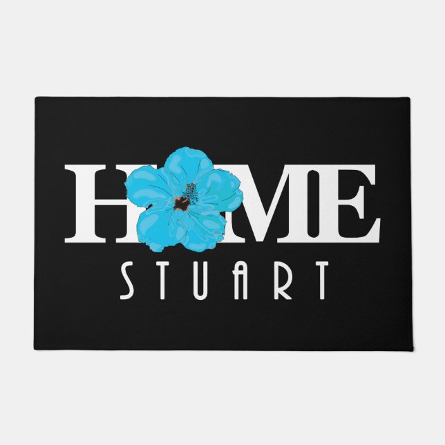Paillasson ACCUEIL Stuart Florida Blue Hibiscus (Devant)
