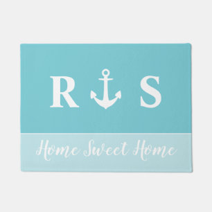 Paillasson Accueil Sweet Home Monogramme Ancre