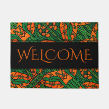 Accueil vert orange de motif de lézard de Gecko