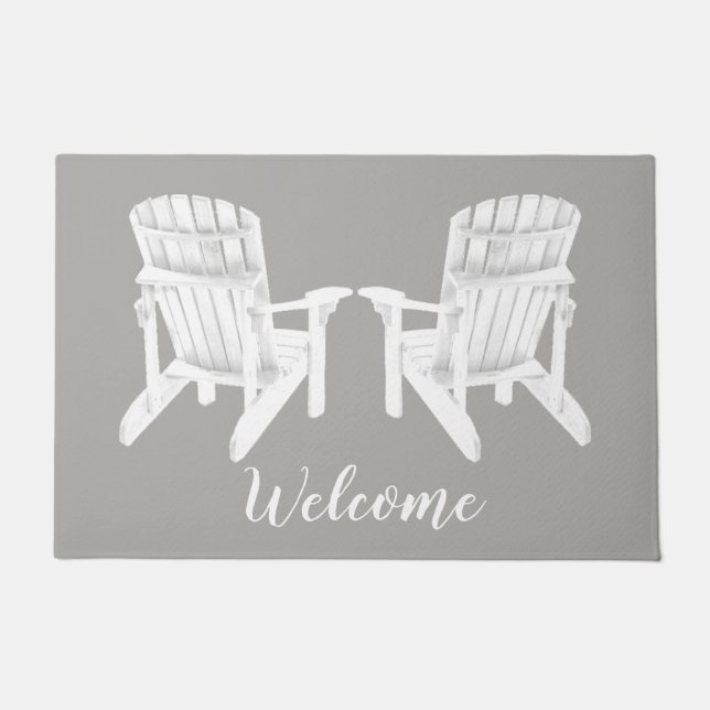 Paillasson Adirondack préside votre couleur et texte (Devant)