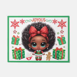 Paillasson Adorable Petite Afro Christmas Elf Girl