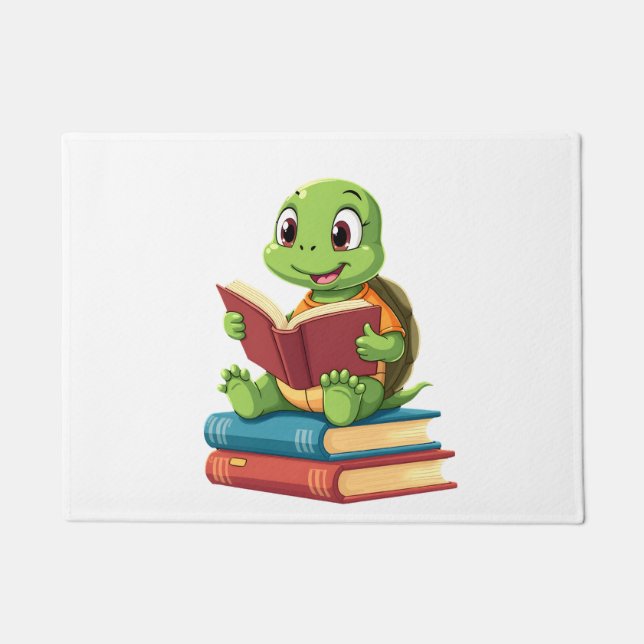 Paillasson Adorable Turtle Reading Books (2) (Devant)
