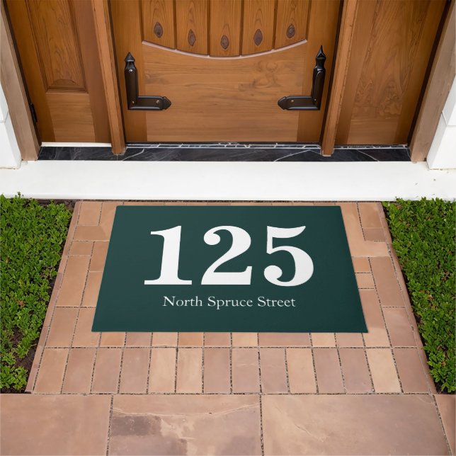 Paillasson Adresse Dark Green Street personnalisée (De plein air)