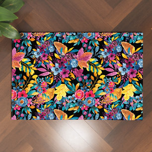 Paillasson Affaire mixte Floral Leaves Berry Watercolor