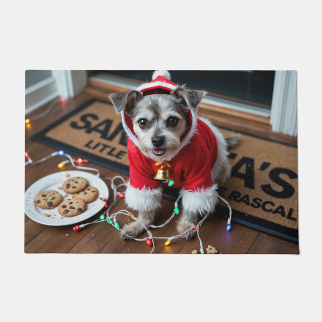 Paillasson Affenpinscher Fête des vacances de Noël (Devant)