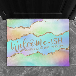 Paillasson Agate Holo   Faux Iridescente Pastel Welcome-Ish