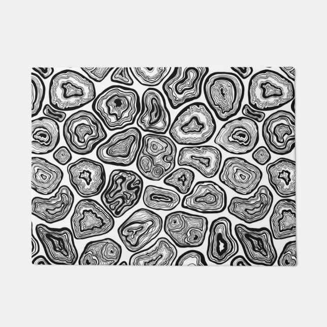 Paillasson Agate les tranches en noir et blanc (Devant)