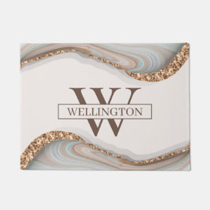 Paillasson Agate Pierre Marbre Nom du monogramme