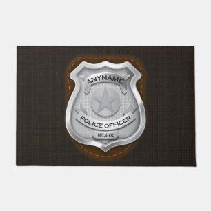 Paillasson Agent de police personnalisé Sheriff Cop NAME Badg