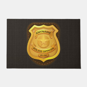 Paillasson Agent de police personnalisé Sheriff Cop NAME Badg