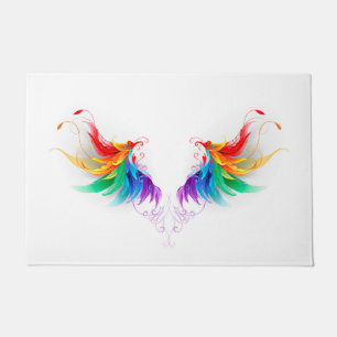 Paillasson Ailes fluffy arc-en-ciel