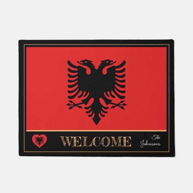 Paillasson Albanie et Albanie - Flag house mats/sports Bienve (Devant)