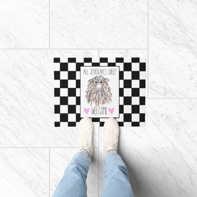 Paillasson "All Jehovah's Sheep Welcome" Doormat (Intérieur)