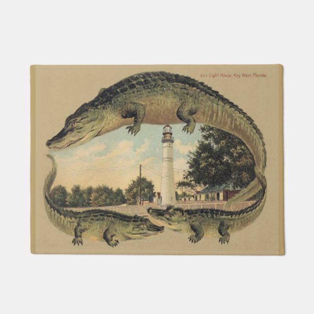 Paillasson Alligators et phare, Bienvenue, (Devant)