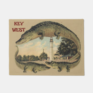 Paillasson Alligators et phare, Bienvenue, mat de porte