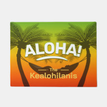 ALOHA Palmier Tropical et Coucher de Soleil