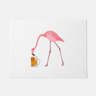 Paillasson Amateur de bière Flamant rose rose