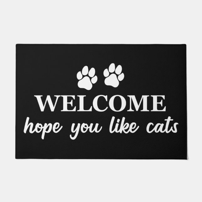 Paillasson amoureux des chats Welcome Hope You Like Cats (Devant)