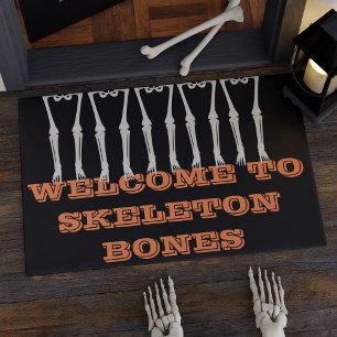 Paillasson Amusant Bienvenue à Skeleton Bones Halloween Doorm