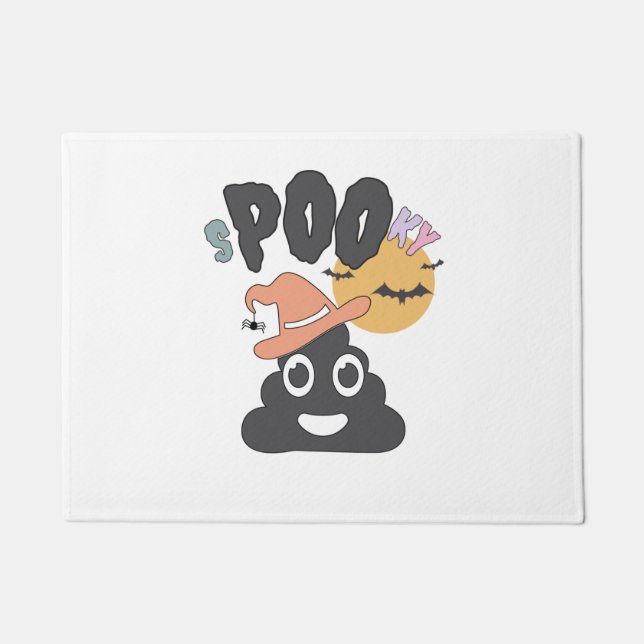 Paillasson Amusant Humour de salle de bain Halloween Poo Éffr (Devant)