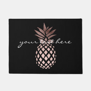 Paillasson ananas tropical d'or rose clair élégant de faux