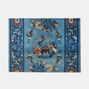 Paillasson Ancien Chinois en bleu profond