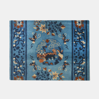 Paillasson Ancien Chinois en bleu profond 