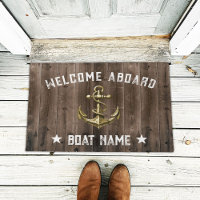 Ancre d'or nautique Accueil en bois à bord du bate