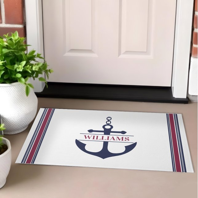 Paillasson Ancre Monogramme Nautique (Nautical Welcome Mat)