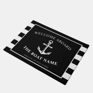 Paillasson Ancre nautique Bateau et Nom du capitaine Frappes 