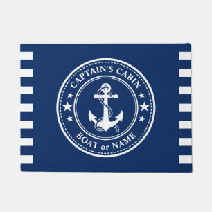 Paillasson Ancre nautique Capitaine Cabine Nom du bateau Mari
