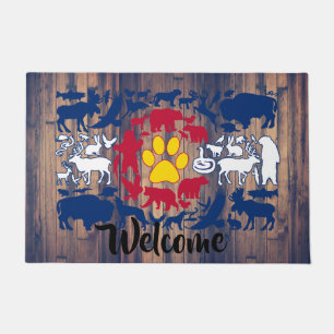 Paillasson animal de coutume de drapeau du
