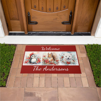 Paillasson Animaux de Noël Ours polaire de pingouin Ajouter u