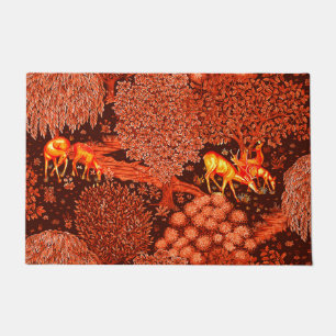 Paillasson ANIMAUX FORESTIERS, CERFS PAR UN BROOK Red Yellow