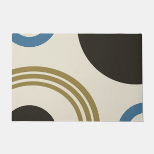 Paillasson Anneaux d'art Abstrait Boho Line Gold Black Blue