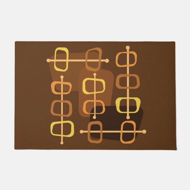 Paillasson Années 1950 Abstrait Art Hollow Rocks Brown (Devant)