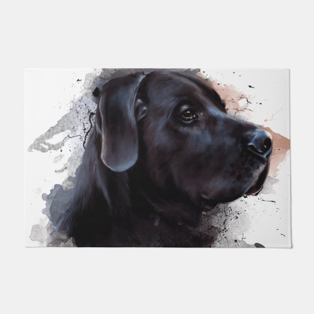Paillasson Aquarelle Black Labrador (Devant)