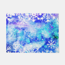 Aquarelle bleue de flocon de neige