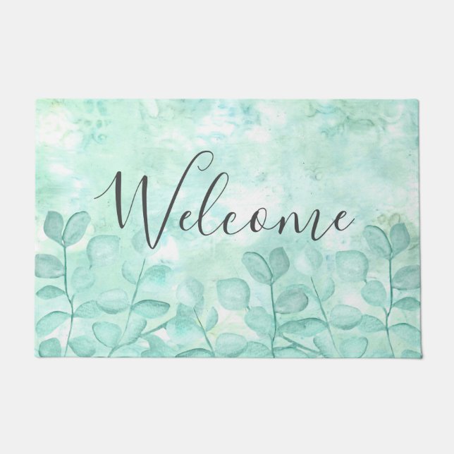 Paillasson Aquarelle Eucalyptus Design (Devant)