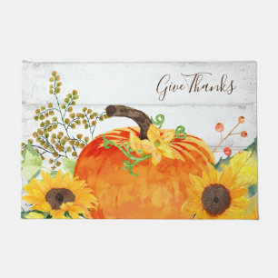 Paillasson Aquarelle rustique orange et jaune Thanksgiving