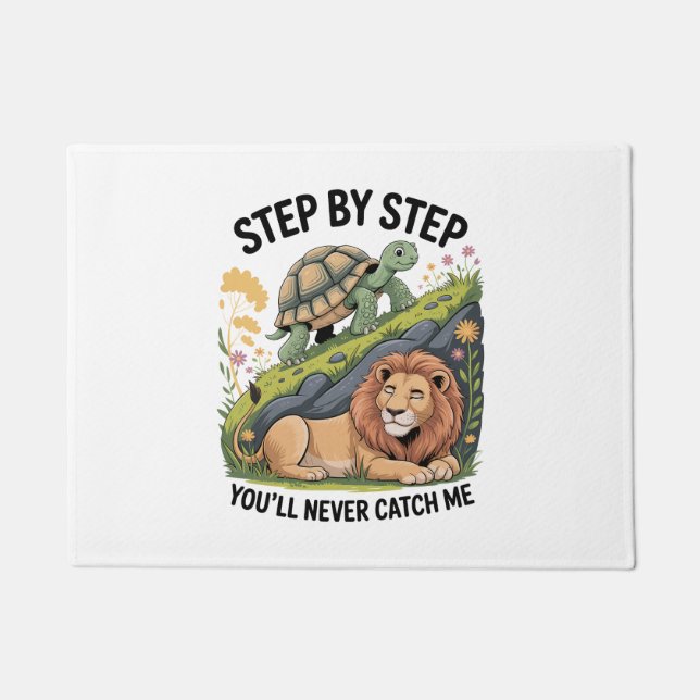 Paillasson Aquarelle Tortue de Noël (Devant)