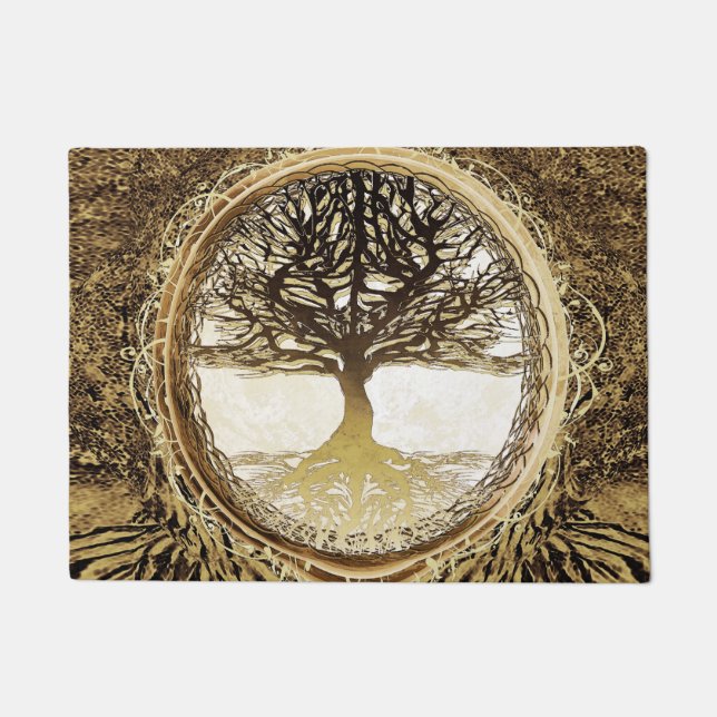 Paillasson Arbre de brun de la vie par Amelia Carrie (Devant)